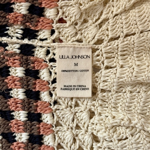 NWOT Ulla Johnson Cream Cotton Short-Sleeve Flor Pullover Sweater Top - Picture 7 of 7